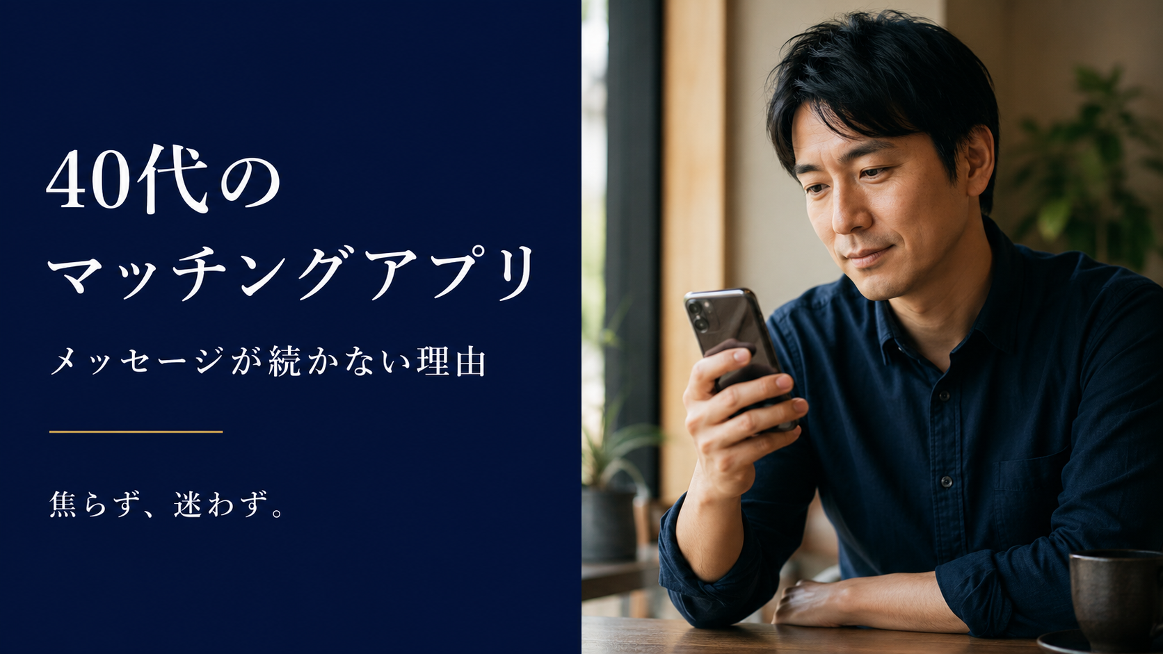 40代のマッチングアプリでメッセージが続かない原因と、返信が増えるコツを解説するBridge Noteの記事アイキャッチ画像。