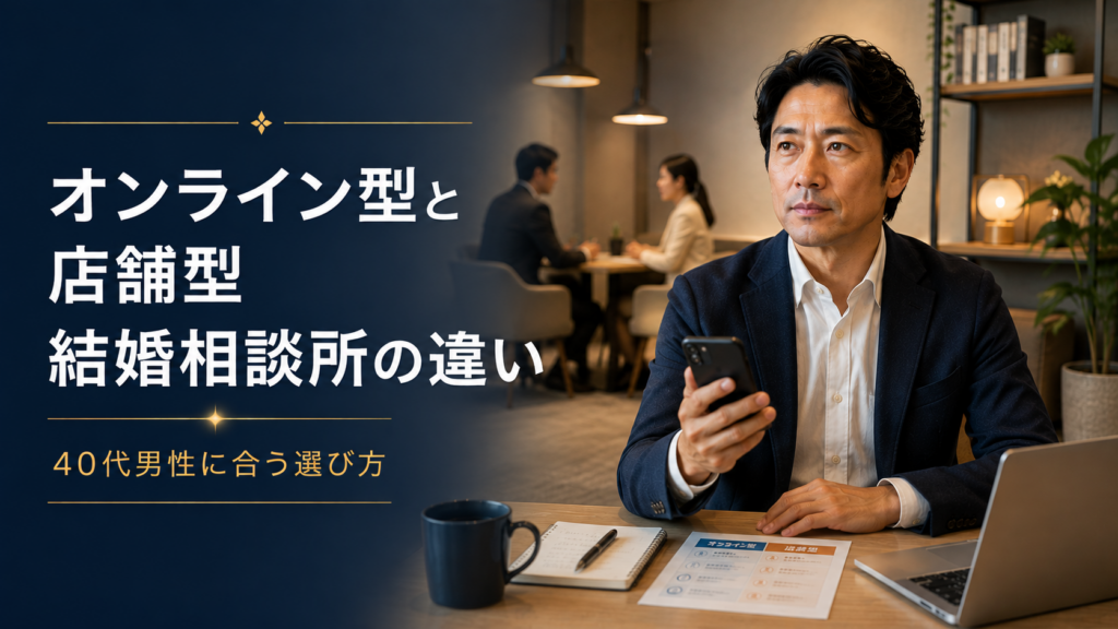 オンライン型と店舗型の結婚相談所の違いと40代男性に合う選び方