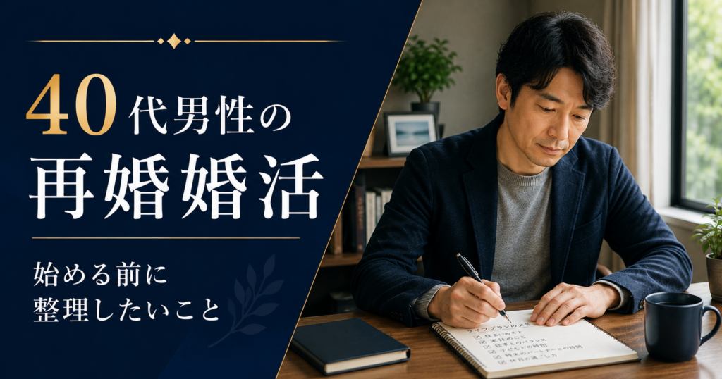 再婚婚活を始める前に生活や条件を整理する40代男性