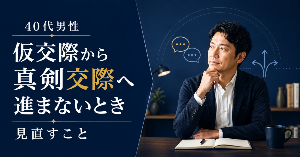 仮交際から真剣交際へ進まないときに見直す40代男性