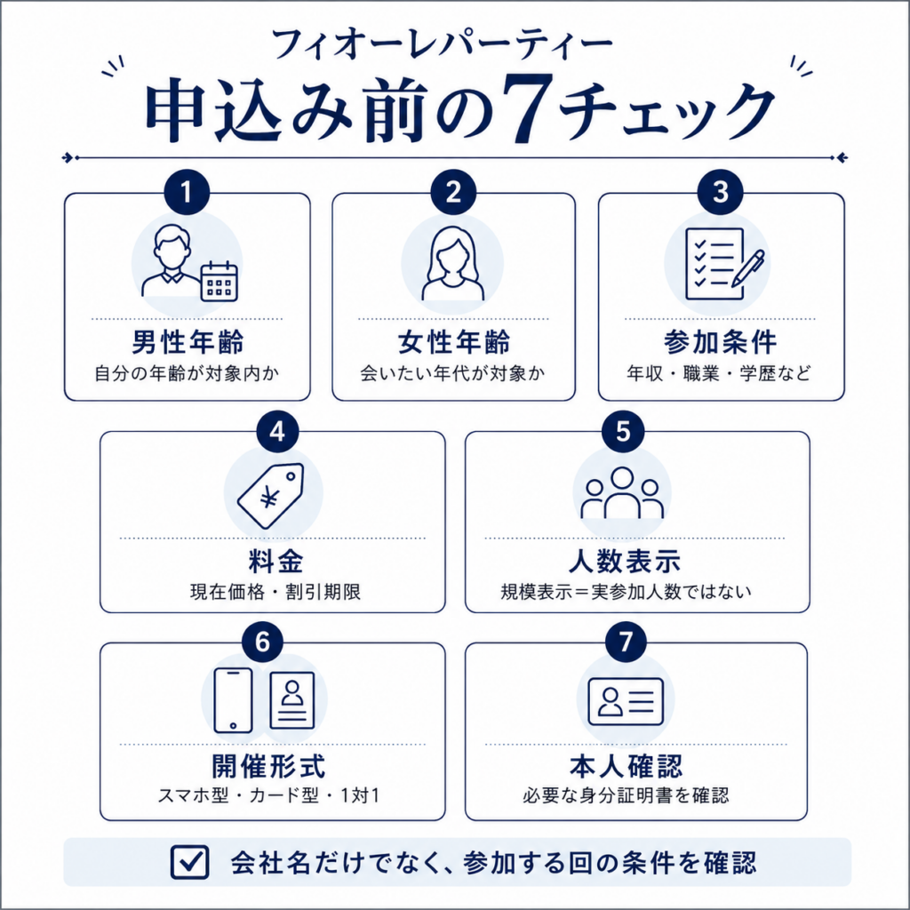 フィオーレパーティー申込み前に40代男性が確認したい7項目