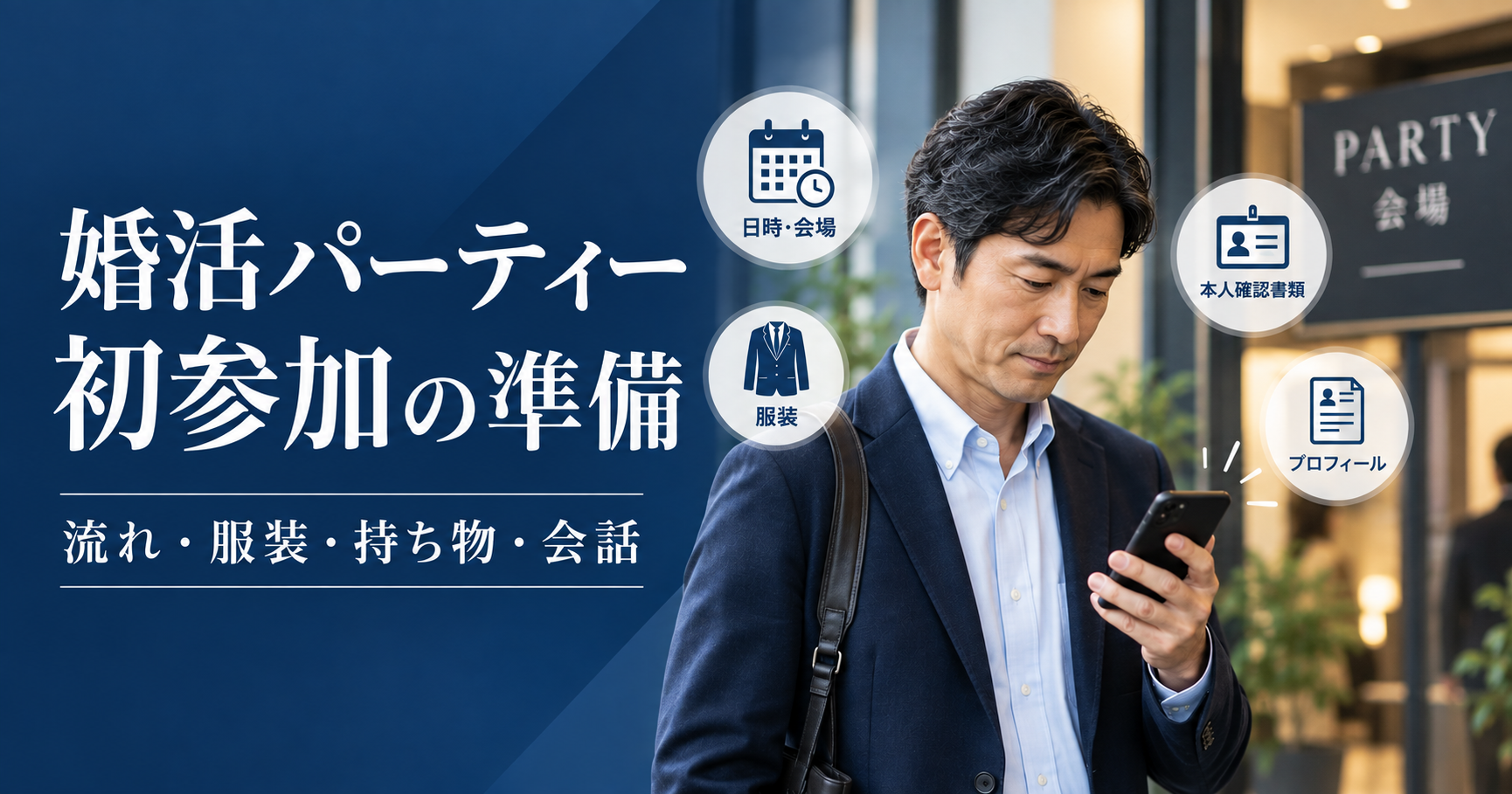 婚活パーティー初参加で予約確認から受付、プロフィール確認、トーク、希望入力、結果確認まで進む基本的な流れ
