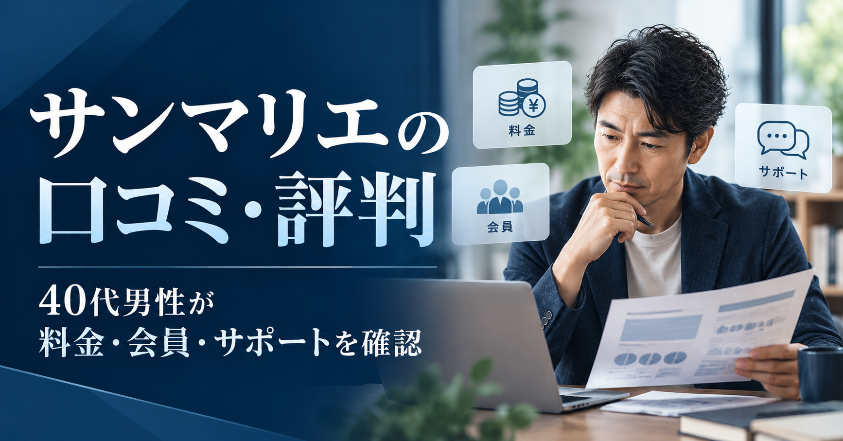 サンマリエの口コミ・評判と料金・会員・サポートを確認する40代男性