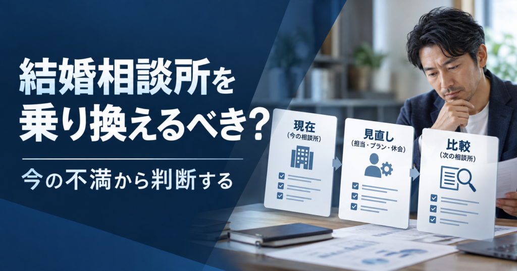 結婚相談所を乗り換えるべきか現在・見直し・比較の3段階で考える40代男性