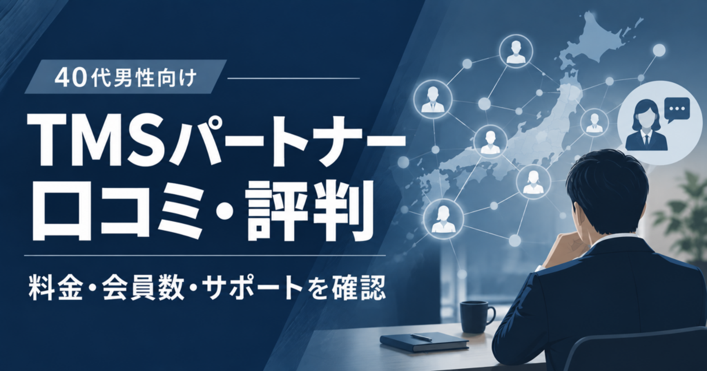 TMSパートナーの口コミ・評判と料金・会員数・サポートを確認する40代男性向け記事