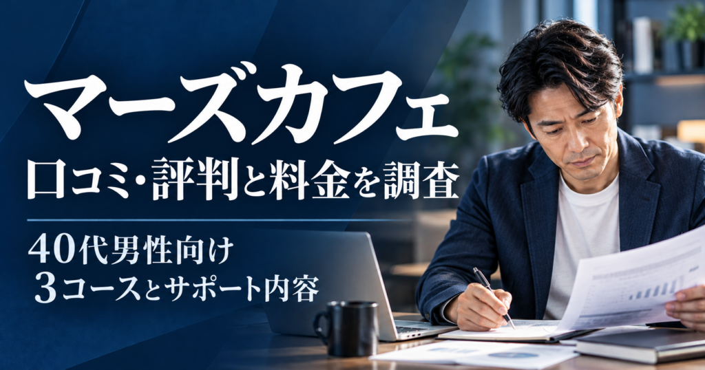 マーズカフェの口コミ・評判と料金を調査した40代男性向け記事のアイキャッチ
